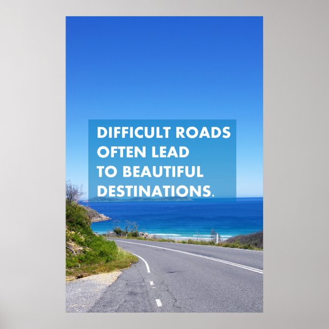 Affiche Des routes difficiles mènent souvent à une belle d (Devant)