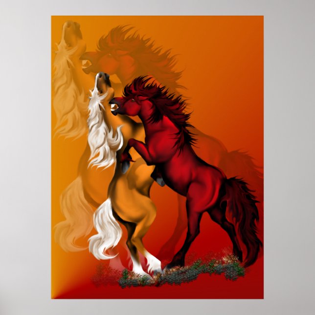 Affiche des Stallions de combat ombragés (Devant)