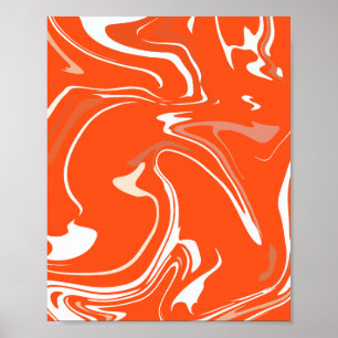 Affiche Des torrents vibrants d'Orange Abstraction