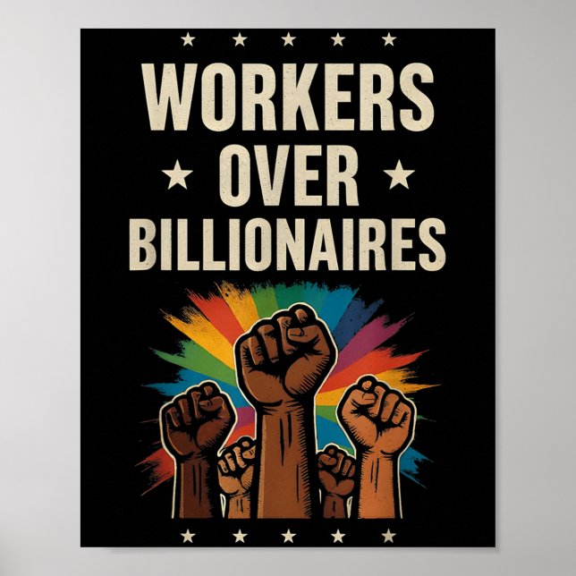 Affiche Des travailleurs au-dessus de milliardaires manife (Devant)