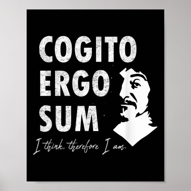 Affiche Descartes Cogito Ergo Sum Citation De Philosophie  (Devant)