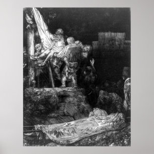 Affiche Descente de la Croix par torchlight - Rembrandt