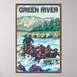 Affiche Descente en radeau - Rivière Verte, Washington