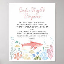 Descente Nocturne Sous Le Baby shower De Mer
