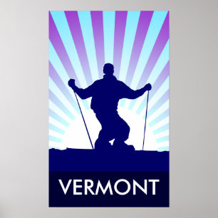 Affiche descente ski vermont
