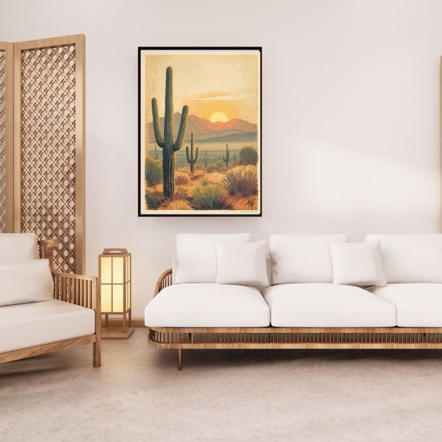 Affiche Desert Bloom – Voyage en Arizona Vintage  (Créateur téléchargé)