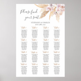 Affiche Desert boho chic Wedding Seating Chart