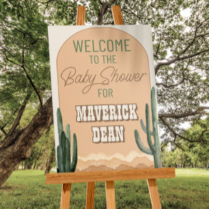 Affiche Desert Cactus Baby shower Sud-Ouest Bienvenue