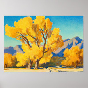 Affiche Desert Cottonwoods, Arizona by Maynard Dixon