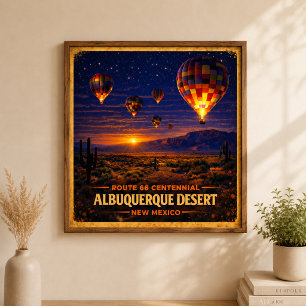 Affiche Désert d'Albuquerque Nouveau-Mexique Centenaire