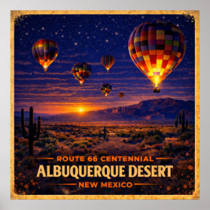 Affiche Désert d'Albuquerque Nouveau-Mexique Centenaire