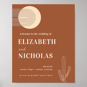 Affiche Désert de Boho minimal moderne   Bienvenue à Terra