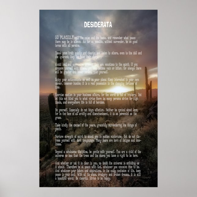 Affiche Désert de DESIDERATA (Devant)