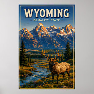 Affiche Désert de la montagne Grand Teton du Wyoming