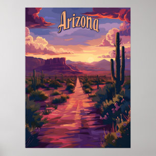 Affiche Désert de l'Arizona la nuit
