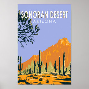 Affiche Désert de Sonora Arizona Art Vintage