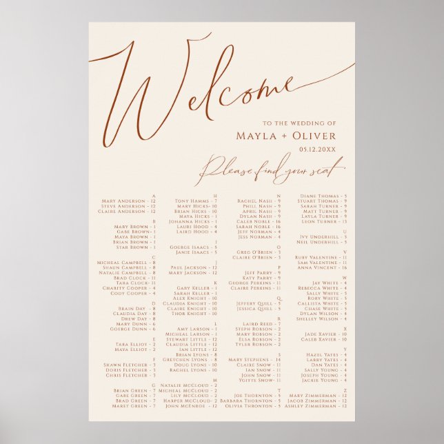 Affiche Désert de Whimsical | Siège alphabétique beige (Devant)