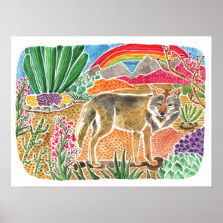 Affiche Desert Dreamer Coyote Paysage