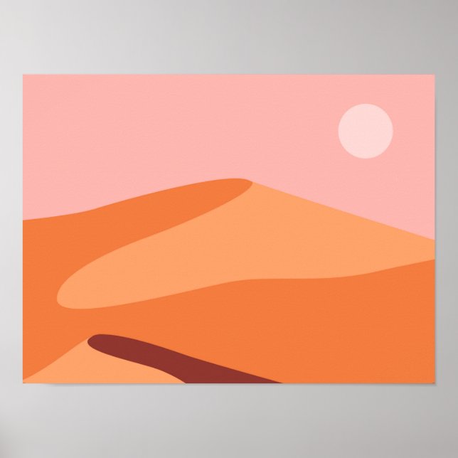 Affiche Desert dunes minimalist landscape (Devant)