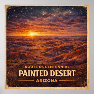 Affiche Désert peint Arizona Centenaire