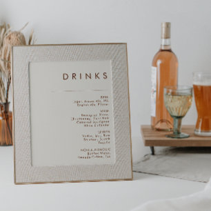 Affiche Désert simple   Menu Boissons Blanches Naturelles