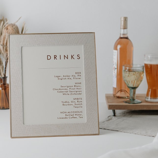 Affiche Désert simple | Menu Boissons Blanches Naturelles (Créateur téléchargé)