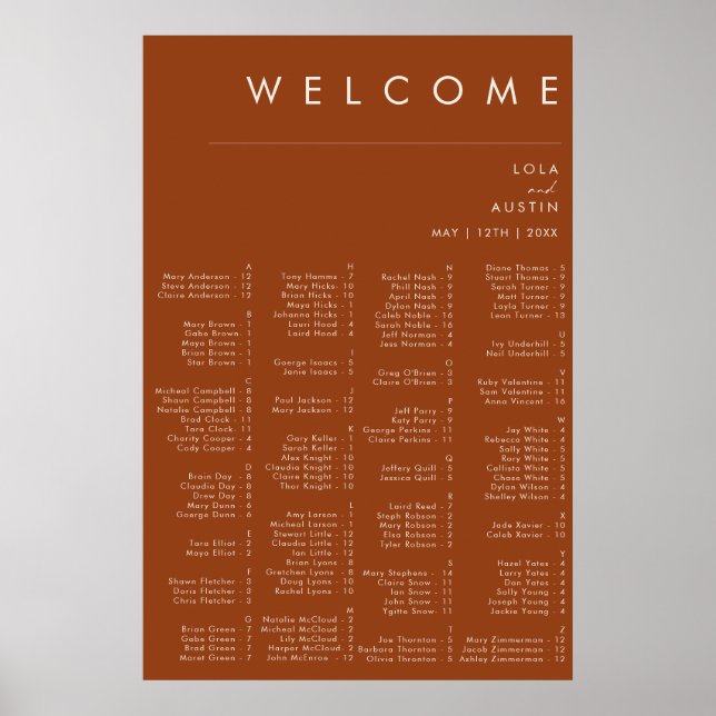 Affiche Désert simple | Siège Alphabétique En Terracotta (Devant)