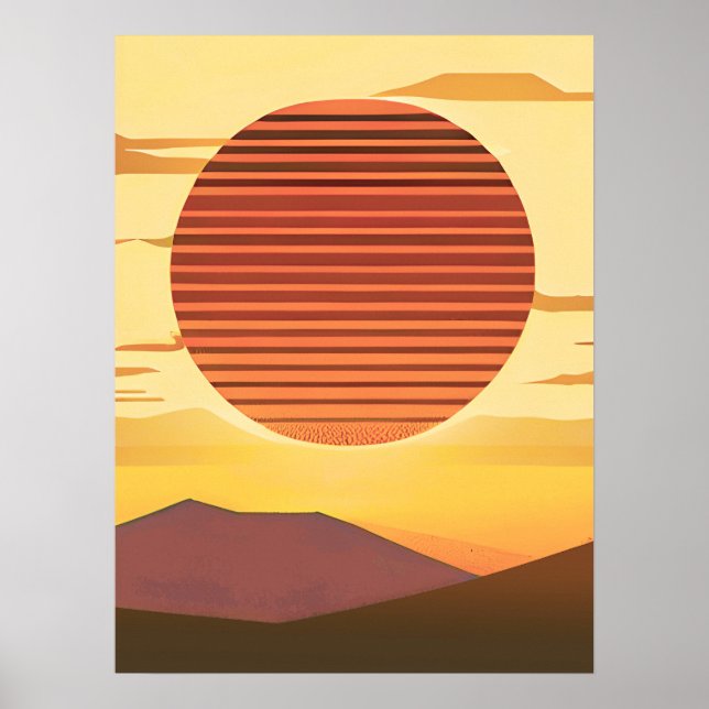 Affiche Desert Sunset Rust Orange et Brown (Devant)