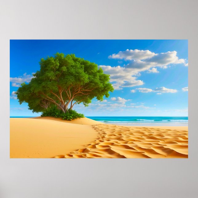 Affiche Deserted Tropical Island Sandy Beach  (Devant)