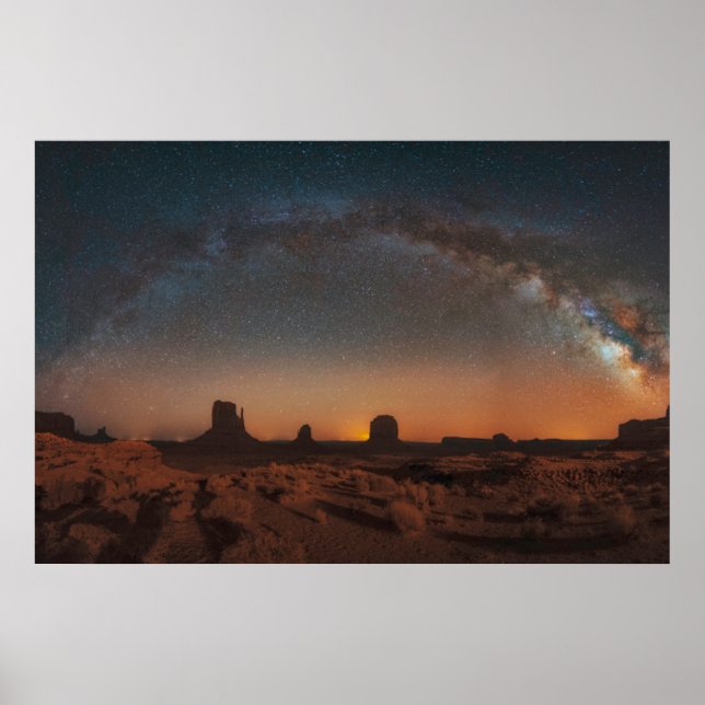 Affiche Deserts | Starry Sky Over A Desert Landscape (Devant)
