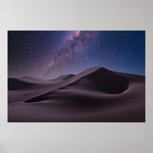 Affiche Déserts | Voie lactée ciel étoilé dune de sable Du (Devant)