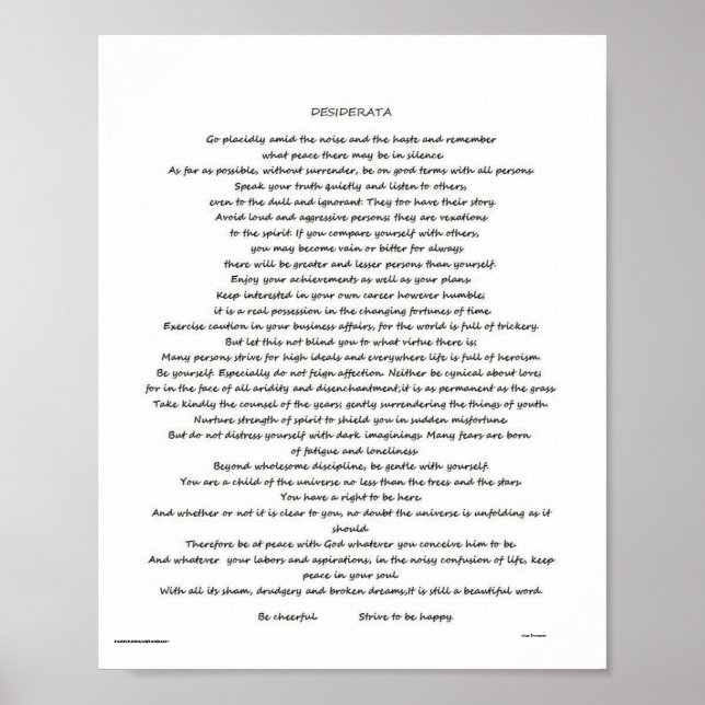 AFFICHE DESIDERATA (Devant)