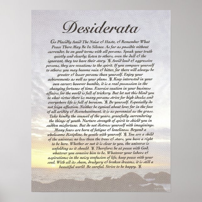 AFFICHE DESIDERATA (Devant)