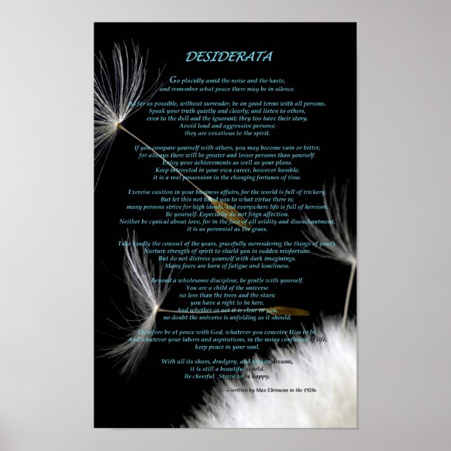 Affiche Desiderata (Devant)