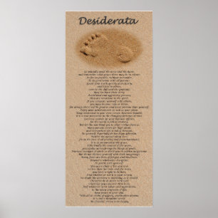 Affiche Desiderata - empreinte de pas sur le sable