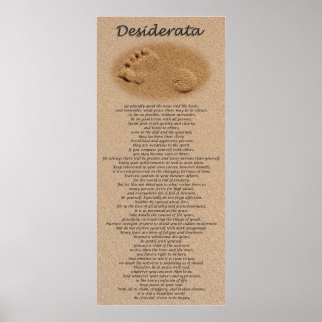 Affiche Desiderata - Empreinte sur le sable (Devant)
