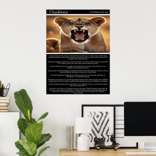 Affiche Desiderata : Le puissant rugissement de la lionne