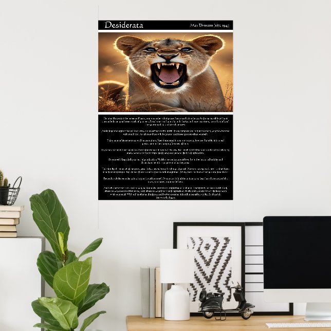Affiche Desiderata : Le puissant rugissement de la lionne (Bureau à domicile)