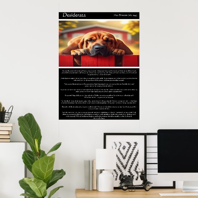 Affiche Desiderata : Où réside la paix (Bureau à domicile)