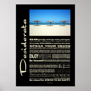 Affiche Desiderata Poem Dream It Live It Beach