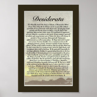 Affiche DESIDERATA Poème de Max Ehrmann