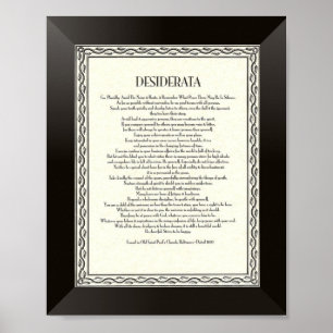 Affiche DESIDERATA Poème de Max Ehrmann