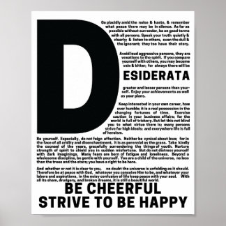 Affiche DESIDERATA Poème de Max Ehrmann