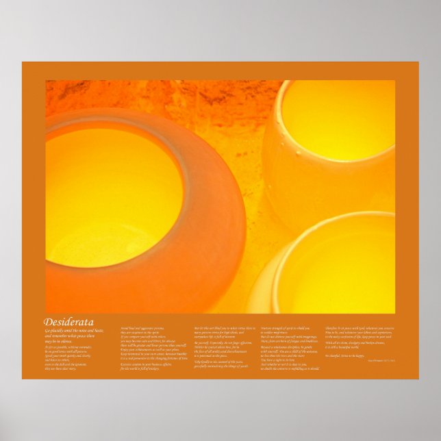 Affiche Desiderata - Pots d'argile à feu Refroidissement d (Devant)