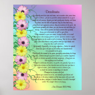 Affiche Desiderata prose couleurs arc-en-ciel