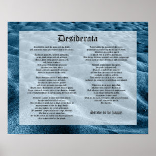 Affiche Desiderata - Sables De Déplacement