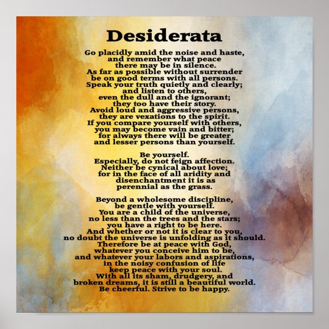 Affiche Desiderata Splash of Color— (Devant)