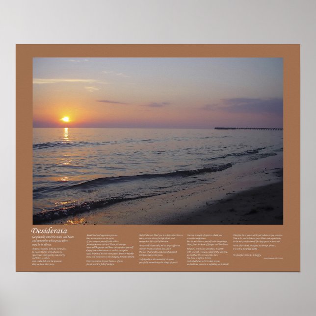 Affiche Desiderata - Sunset Beach Waves (Devant)