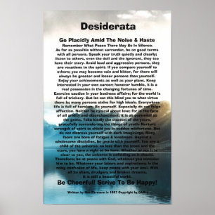 Affiche Desiderata Sur L'Affiche Du Lakefront