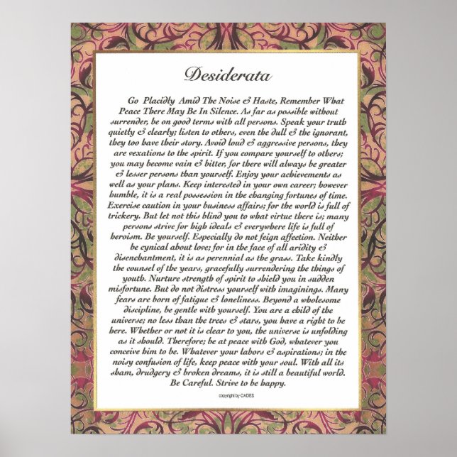 Affiche DESIDERATA Triage multicolore (Devant)